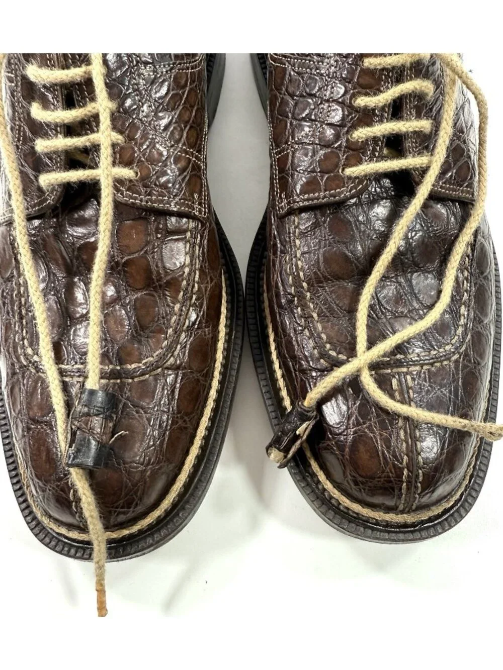 Vintage Cole Haan Genuine Crocodile Oxford Dress Shoes Size 10.5 D Made In Italy